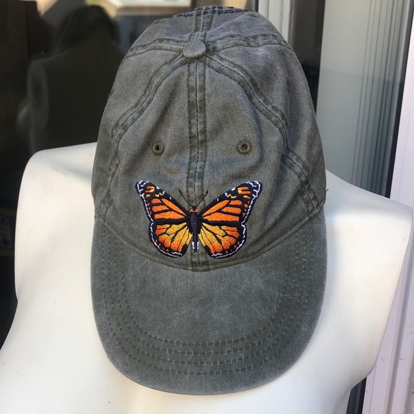 Eco Reptile-shirt Butterfly Embroidered Cotton Adjustable Cap - Picture 1 of 8
